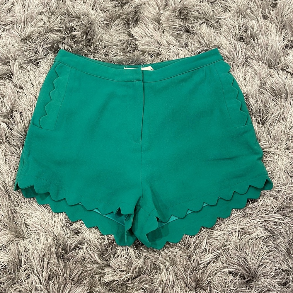 Ruby And Jenna Green Scalloped Shorts - image 1